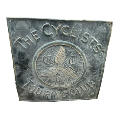 Lot 14 - Vintage metal sign- The Cyclists' Touring Club, vintage metal sign, with four fixing holes, 40.5cm x 40.5cm.