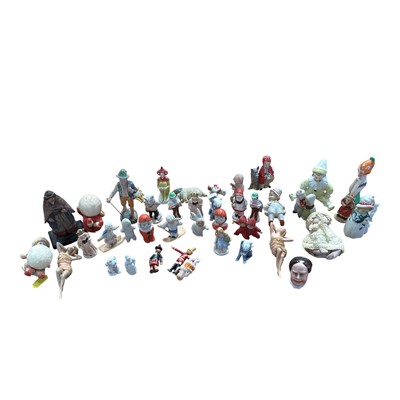 Lot 5014 - Collection of antique bisque figures, including snow babies, bathers, etc