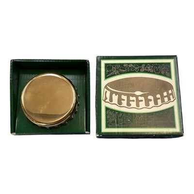 Lot 5092 - Georg Jensen bottle opener in the form of an oversized bottle cap, with original box, 7cm diameter