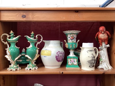 Lot 197 - Combined with other items Sitzendorf porcelain model of a parrot