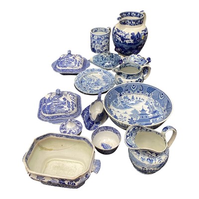 Lot 171 - Collection of 19th century blue and white transfer decorated wares (...