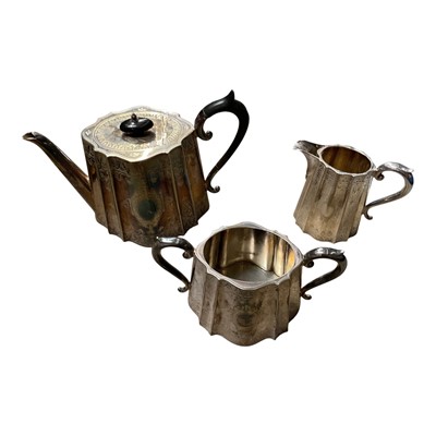 Lot 225 - Silver plated tea caddy and other plate