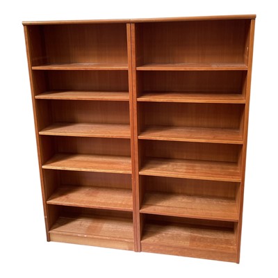 Lot 5318 - Pair of modern wood effect bookcases