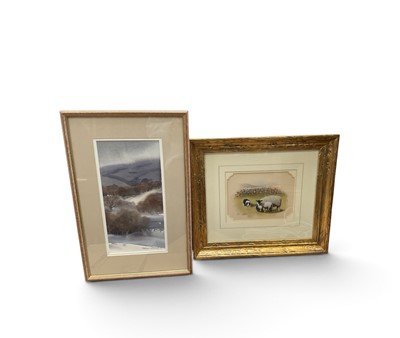 Lot 5188 - Anne Paterson Wallace (1923 - 2018), watercolour together with a Paul Dawson watercolour of sheep, (2)