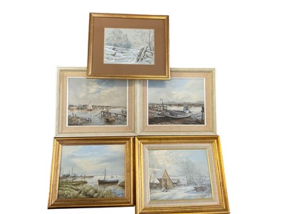 Lot 5199 - Keith W. Hastings (b.1948) five oil on board studies of East Anglian scenes (5)