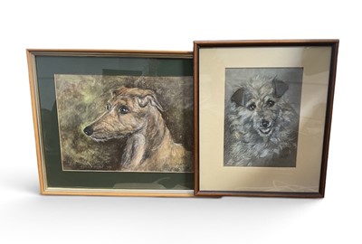 Lot 5184 - Amanda G. Burton pastel study of a dogs head and Elsie Powell portrait of a terrier (2)