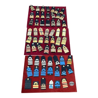 Lot 730 - Collection of Royal Navy epaulettes, mounted on velvet boards, (3 boards).
