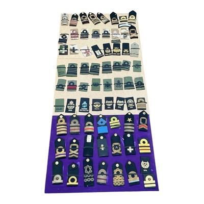 Lot 731 - Collection of British military epaulettes, mounted on boards, (3 boards).