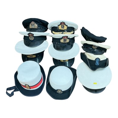 Lot 744 - Collection of various Elizabeth II Royal Navy caps / hats, (1 box).