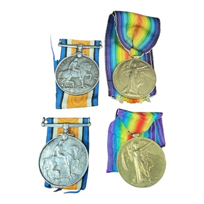 Lot 719 - First World War pair comprising War and Victory medals named to L-32009 DVR. W. H. Wotton. R.A., together with another pair named to DM2-169263 PTE. S. H. Fisher. A.S.C., (4 medals).