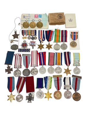 Lot 718 - First World War Victory medal named to SE-24673 CPL. F. W. Tucker. A.V.C., together with another named to M-352522 PTE. P. G. Roberts. A.S.C., Second World War medal group comprising 1939 - 1945...