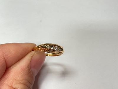 Lot 29 - 18ct gold sapphire and diamond cluster ring and 18ct gold diamond four stone ring (2)