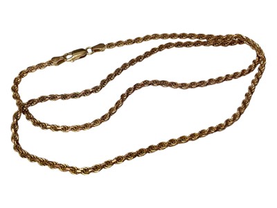 Lot 31 - 9ct gold ropetwist style chain necklace