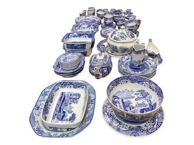 Lot 2247 - Extensive service of Spode Italian pattern blue and white transfer printed dinner, breakfast, tea and coffee wares