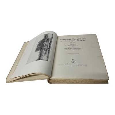 Lot 1303 - The University Boat Race, centenary history, 1829-1929, numbered from an edition of 600, gilt tooled white cloth binding