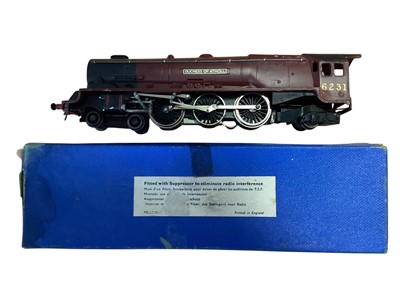 Lot 1784 - Two Hornby Dublo EDL2 3 rail LMS maroon 4-6-2 Duchess of Atholl locomotives with D2 tenders, all boxed (4)