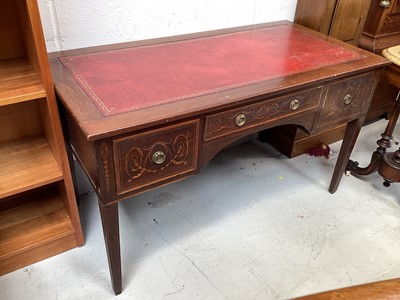 Lot 5364 - Edwardian writing table with three drawers, inlaid in the Edwards & Roberts style