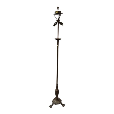 Lot 5223 - Edwardian bronze standard lamp in the classical style
