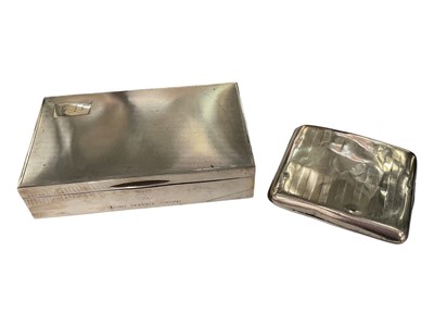 Lot 188 - Silver cigarette box and a silver cigarette case
