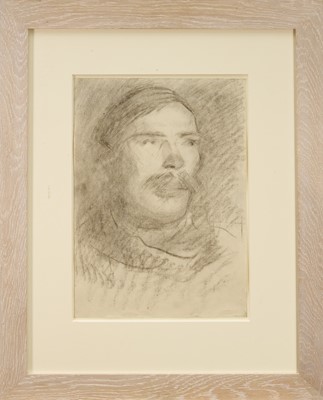 Lot Harry Becker (1865-1928) charcoal, Portrait of a Man, probably from the Napthine family, 38 x 27cm, glazed frame