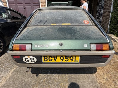 Lot 64 - 1973 Renault 15TS, 1565cc, finished in grey, reg. no. BGV 959L