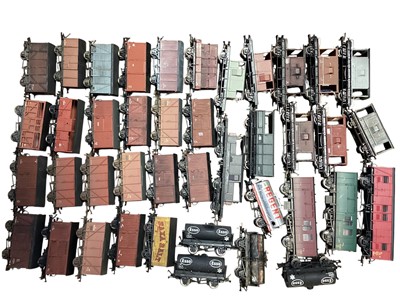 Lot Bachmann OO Gauge rolling stock including tankers, vans, flat bed trucks & coal trucks (approx. 93)