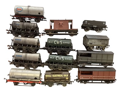 Lot Railway OO brands & kits including tankers, vans, flat bed trucks and coal wagons (approx. 62)
