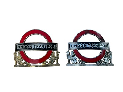Lot Two vintage enamel London Transport badges, each 6cm in width, (2).