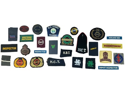 Lot Collection of cloth transport badges to include London Transport and London Buses bullion thread badges, (qty).