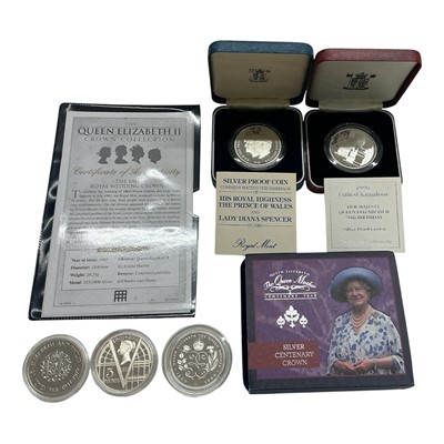 Lot 461 - G.B. - Mixed silver proof Elizabeth II commemorative Crowns (6 coins)