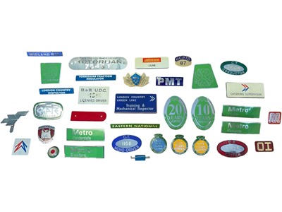 Lot Collection of various enamel bus and transport badges, (qty).