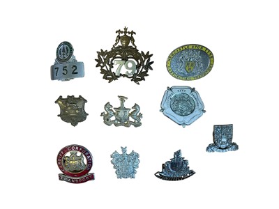 Lot Group of ten various transport badges to include Bradford City Transport, Newcastle Upon Tyne Corporation Transport, Cardiff Corporation Transport and others, (10).
