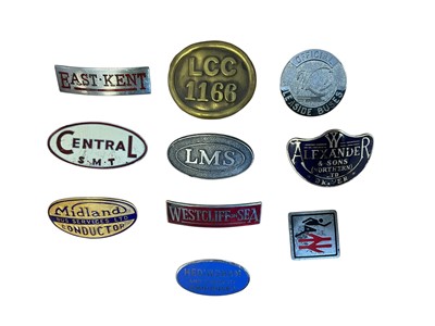 Lot Group of ten various bus and transport badges to include an Alexander & Sons Ltd Driver badge, Midland Bus Services Ltd Conductor badge, Westcliff on Sea and others, (10).