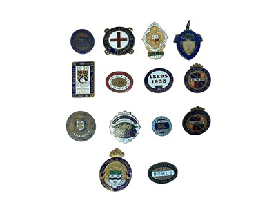Lot Group of fourteen vintage Transport and Tram related enamel fobs and badges to include Aberdeen Corporation Tramways, Leeds and Belfast, (14).