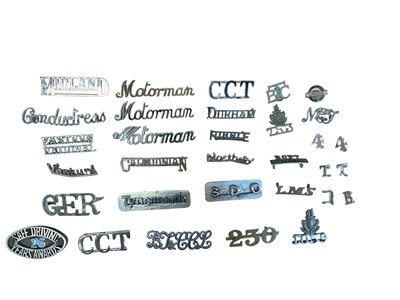 Lot Collection assorted transport badges to include name titles, (qty).