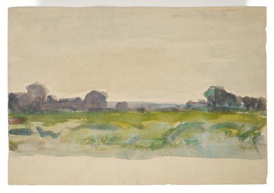 Lot Harry Becker (1865-1928) watercolour, Suffolk Landscape - Far Away Trees, 18 x 25cm, unframed