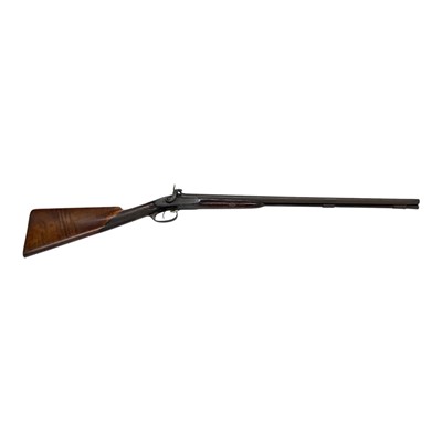 Lot 851 - 19th century double barrelled percussion sporting gun by Wilkinson & Son, 106.5cm in length.