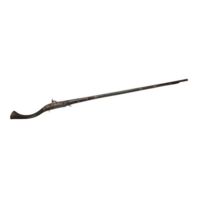 Lot 850 - 19th century Indian Jezail musket, converted to percussion, 160cm overall.
