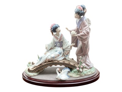 Lot 2225 - Lladro porcelain figure group - Springtime in Japan, boxed