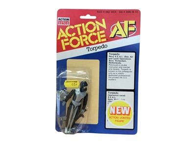 Lot 1917 - Palitoy Action Man Action Force Torpedo (Navy S.E.A.L) 3 3/4" action figure, with spear gun, tank & flippers, on punched card and clear single cell blister pack (several compressions) (1)