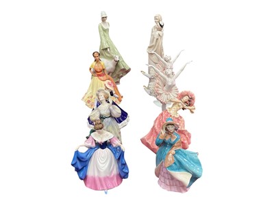 Lot 2229 - Collection of 11 porcelain figures including Royal Doulton, Dresden etc