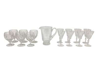 Lot 2246 - Waterford 'Sheila' pattern cut glass water jug and six water glasses, together with 8 matching white wine glasses