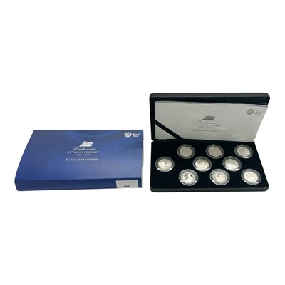Lot 466 - G.B. - Royal Mint .999 silver proof ½ oz One Pound nine coin 25th Anniversary collection 2012 (N.B. In case of issue with Certificate of Authenticity) (1 coin set)