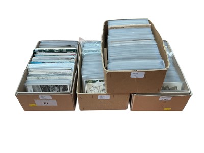 Lot 1112 - Postcards in 2 boxes including topography, good real photographic, early cards, military, street scenes, local cards, railway stations interiors and exteriors, social history etc.