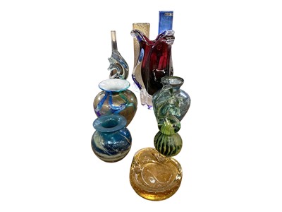 Lot 2241 - Group of Mdina vases, paperweights and other art glass items.