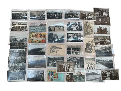 Lot 1113 - Postcards loose selection of mostly real photographic including Circus, dodge-em ride, aviation, Captain Fryatt funeral at Dovercourt, German submarine at Hastings, American native Indian Chief...