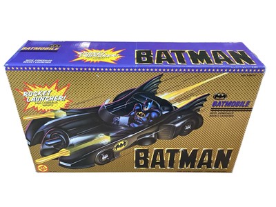 Lot 1930 - Toy Biz (c1989) DC Comics Batman Batmobile with concealed rocket launchers (rockets present/pods stick), boxed No.4416 (rear drivers side wheel detached) (1)