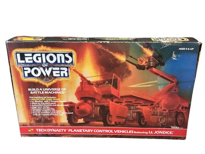 Lot 1931 - Tonka (c1986) Legions of Power Tech Dynasty Planetary Control Vehicles set featuring Lt. Jonice & two Troopers (no booklets, decals or comic book), boxed 8130 (1)