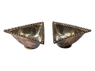 Lot 176 - Pair of George V Scottish silver triangular shaped dishes