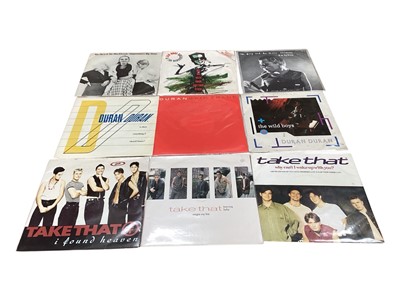 Lot 2758 - 150 45s including Ian Drury, Talking Heads, Talk Talk, Duran Duran (over 30), Take That (over 15), Erasure (over 20), Eurythmics (over 30), Kissing The Pink and David Sylvian, etc. Vinyl...